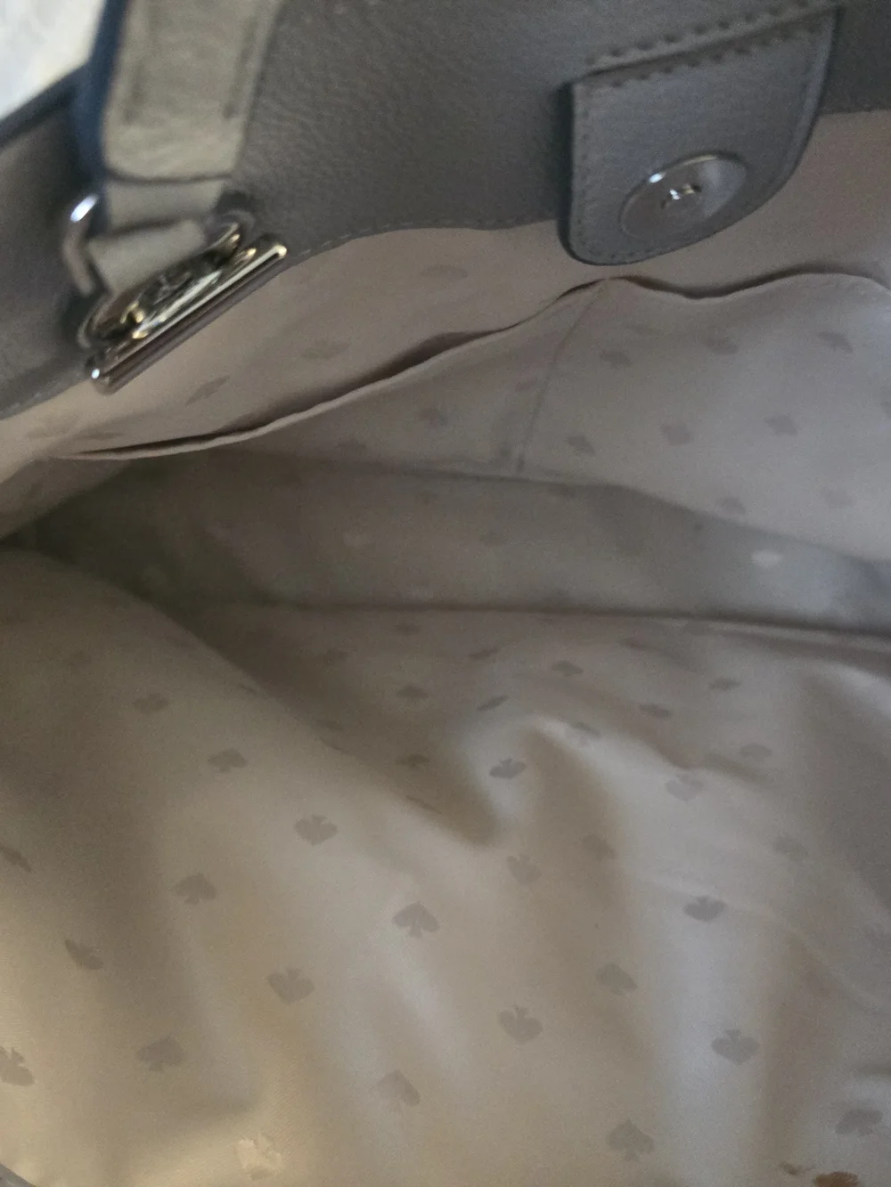 kate spade Light Gray Pebbled Leather Chain-Handle Tote